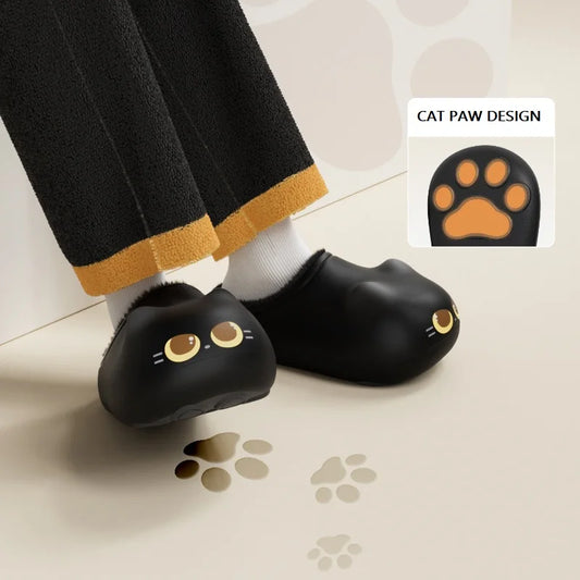 Purr Prints Plush Paw Waterproof Clogs With Cat Paw Prints For Women